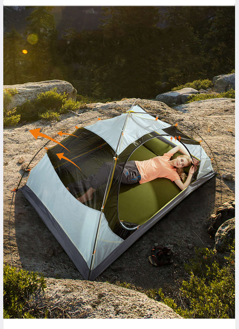 Cheap Goat Tents Hewolf 2 Person Waterproof Camping Tents For Outdoor Recreation Double Layer 4 Seasons Hiking Fishing Beach Tourist Tents   